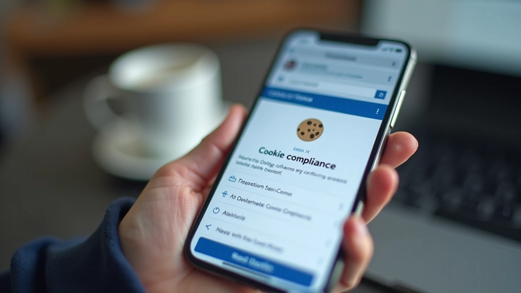 Cookie consent banner weergegeven op mobiel scherm met compliance checkmarks