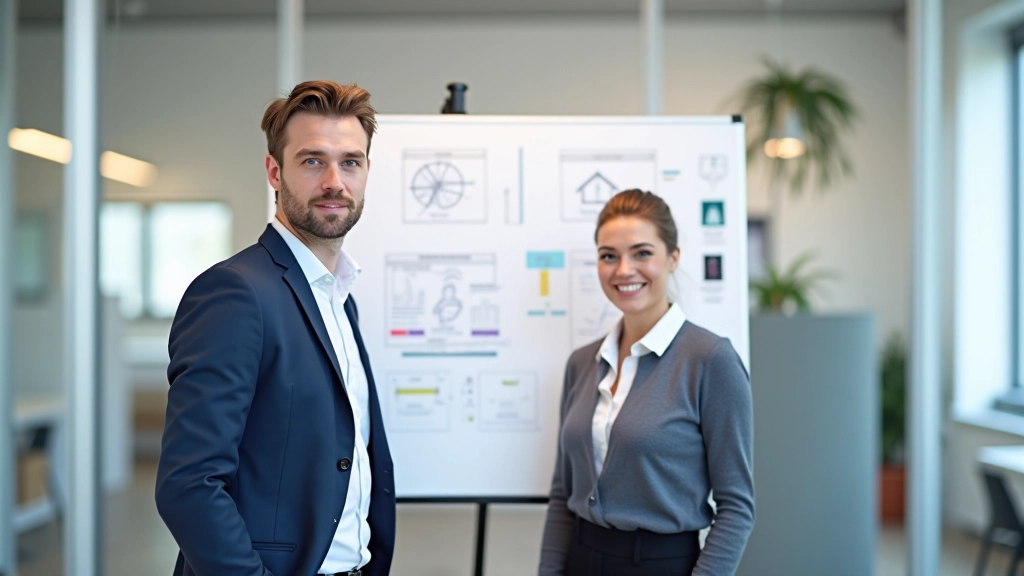 Designer schetst privacy-by-design concepten op whiteboard met team