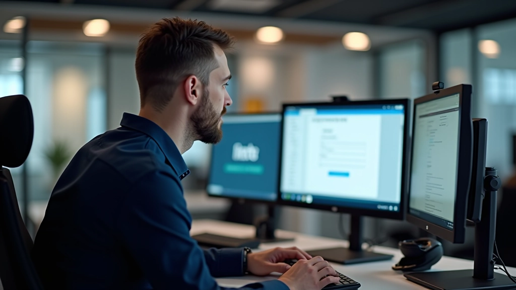 Webdesigner die een privacy-by-design formulier opmaakt in een moderne digitale workspace